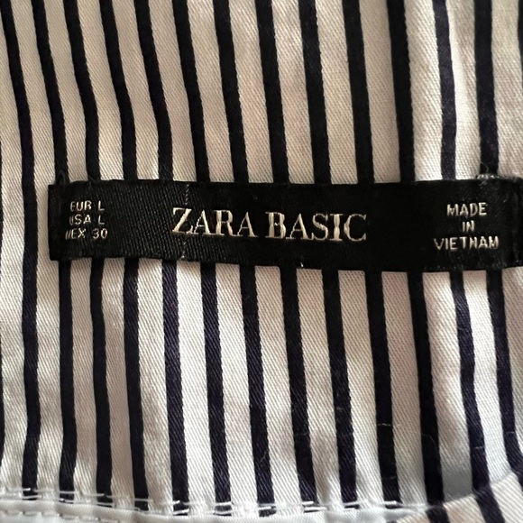 Zara Basic Navy and White Striped Trousers - Picture 3 of 8